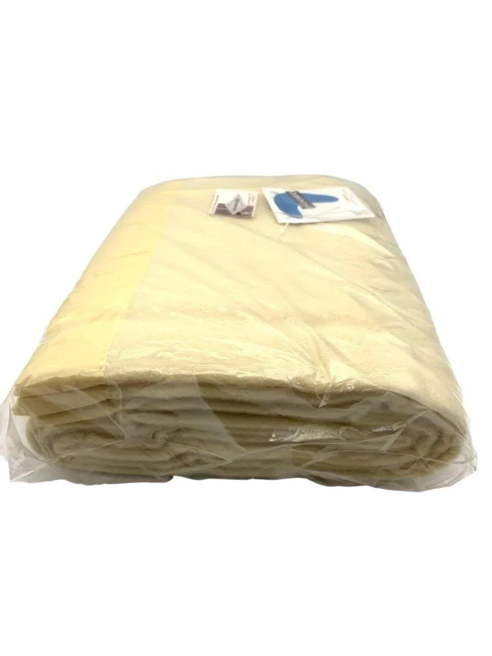 Vintage Light Yellow Satin Edge Blanket Horner 100% Virgin Wool 72
